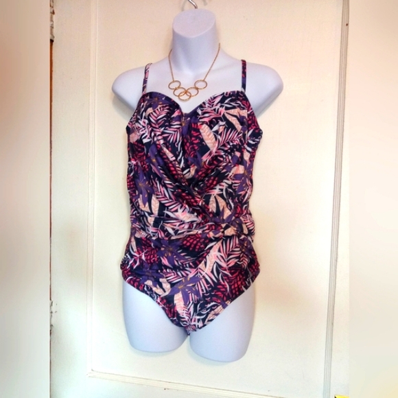 Nicole Miller Other - 🛍️ BUNDLE ONLYNicole Miller Tropical Print One Piece Swimsuit - Purple a